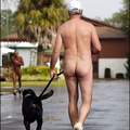 nudist with dog