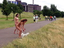 2 nude girls on bicycle and with dog 40