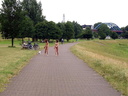 2 nude girls on bicycle and with dog 45