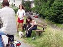 2 nude girls on bicycle and with dog 67