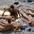 nudists group on beach nc11