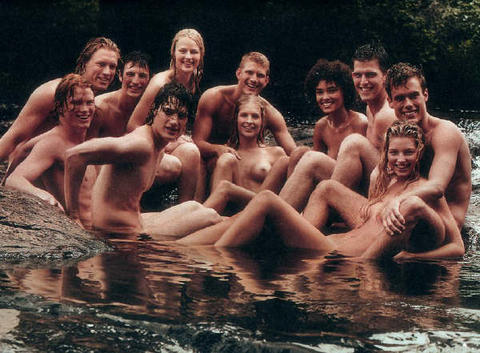 nudists group on beach nc06