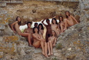 nudists group on beach 113