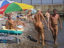 nudists group on beach 134
